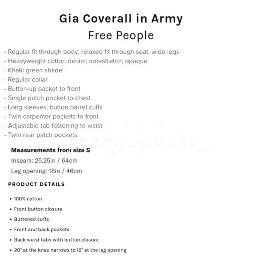 Free People Jumpsuit Utility Gia Coverall Slouchy Olive Distressed Patch Pockets